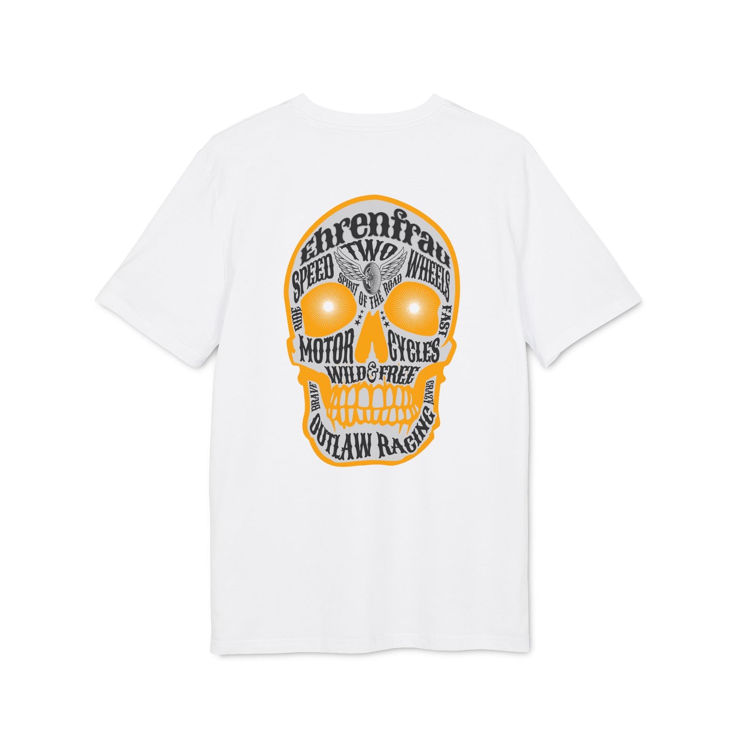 Ehrenfrau orangener Skull - T-Shirt