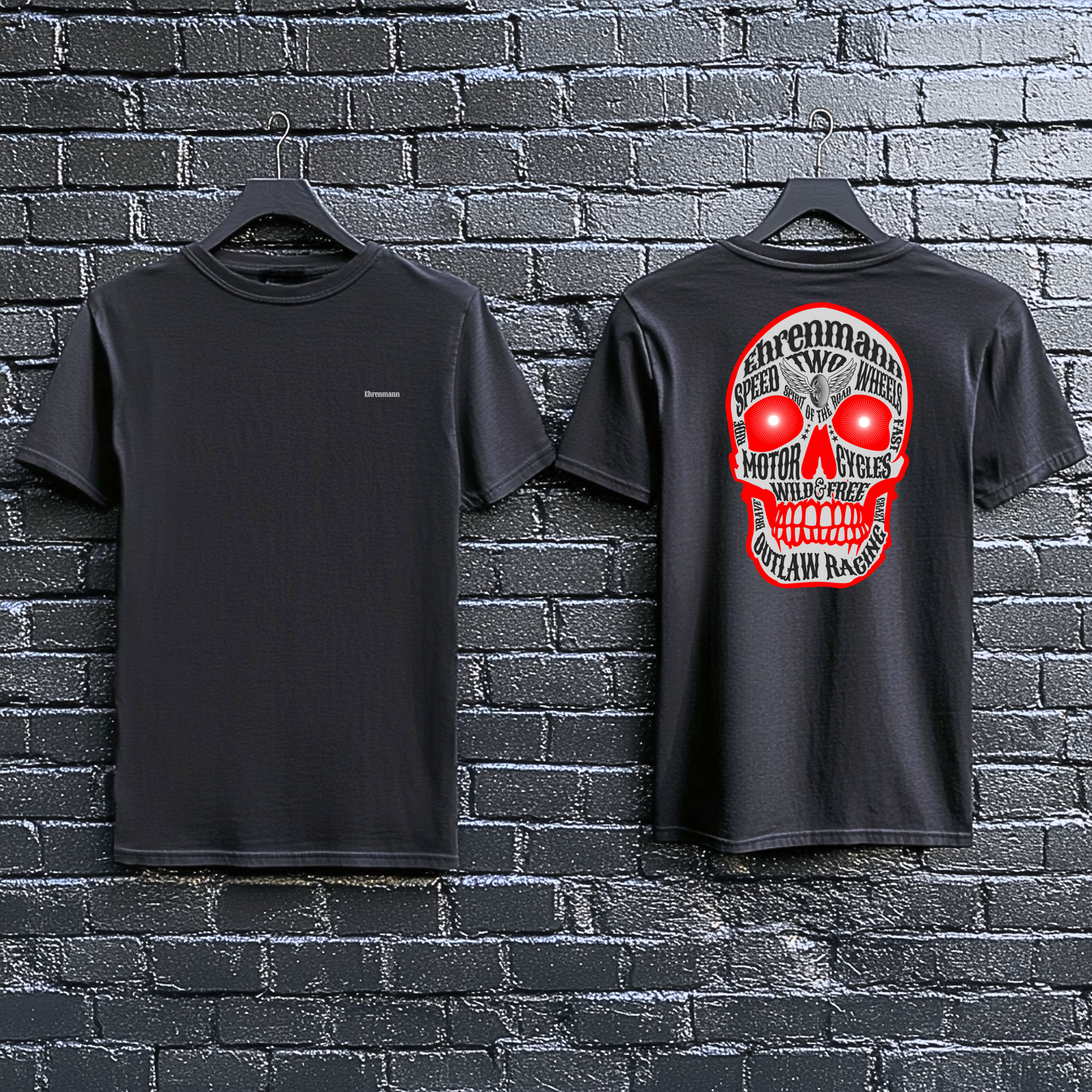Ehrenmann roter Skull - T-Shirt