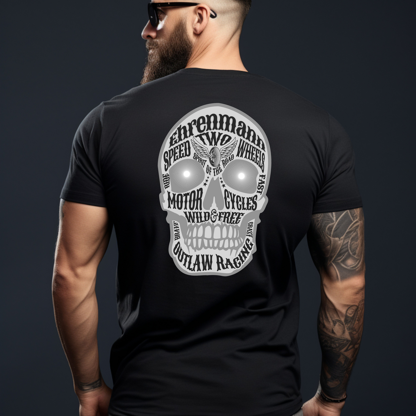 Ehrenmann grauer Skull - T-Shirt