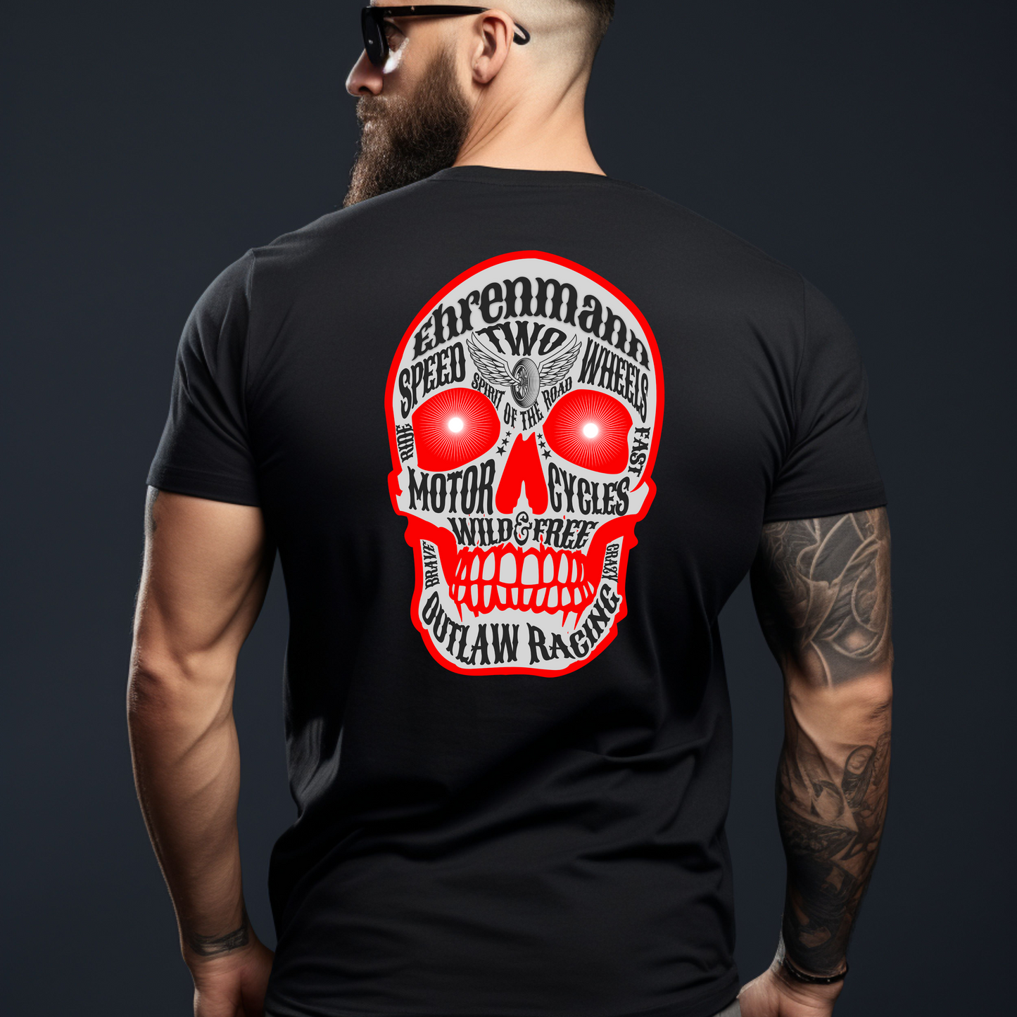 Ehrenmann roter Skull - T-Shirt