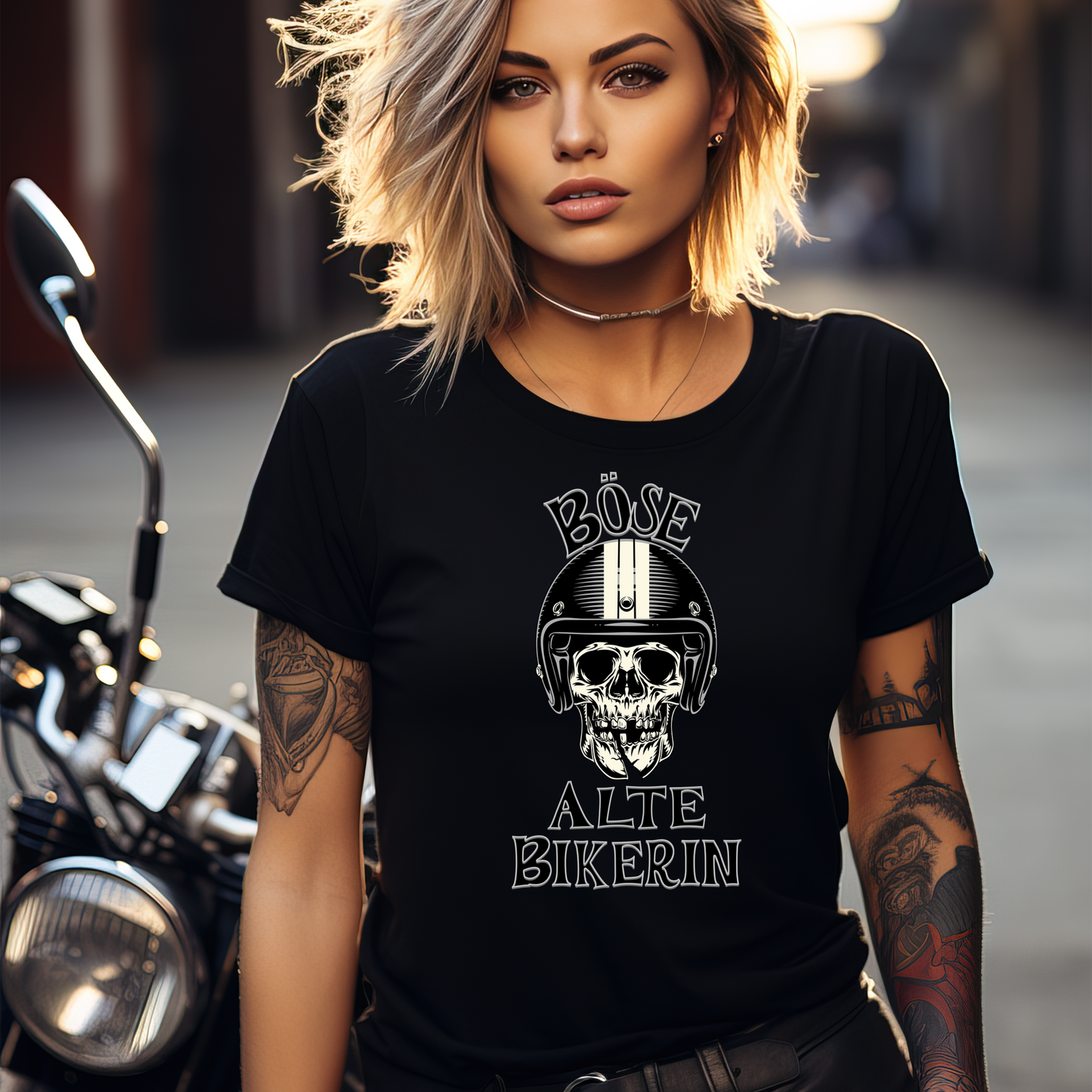 Böse alte Bikerin - T-Shirt