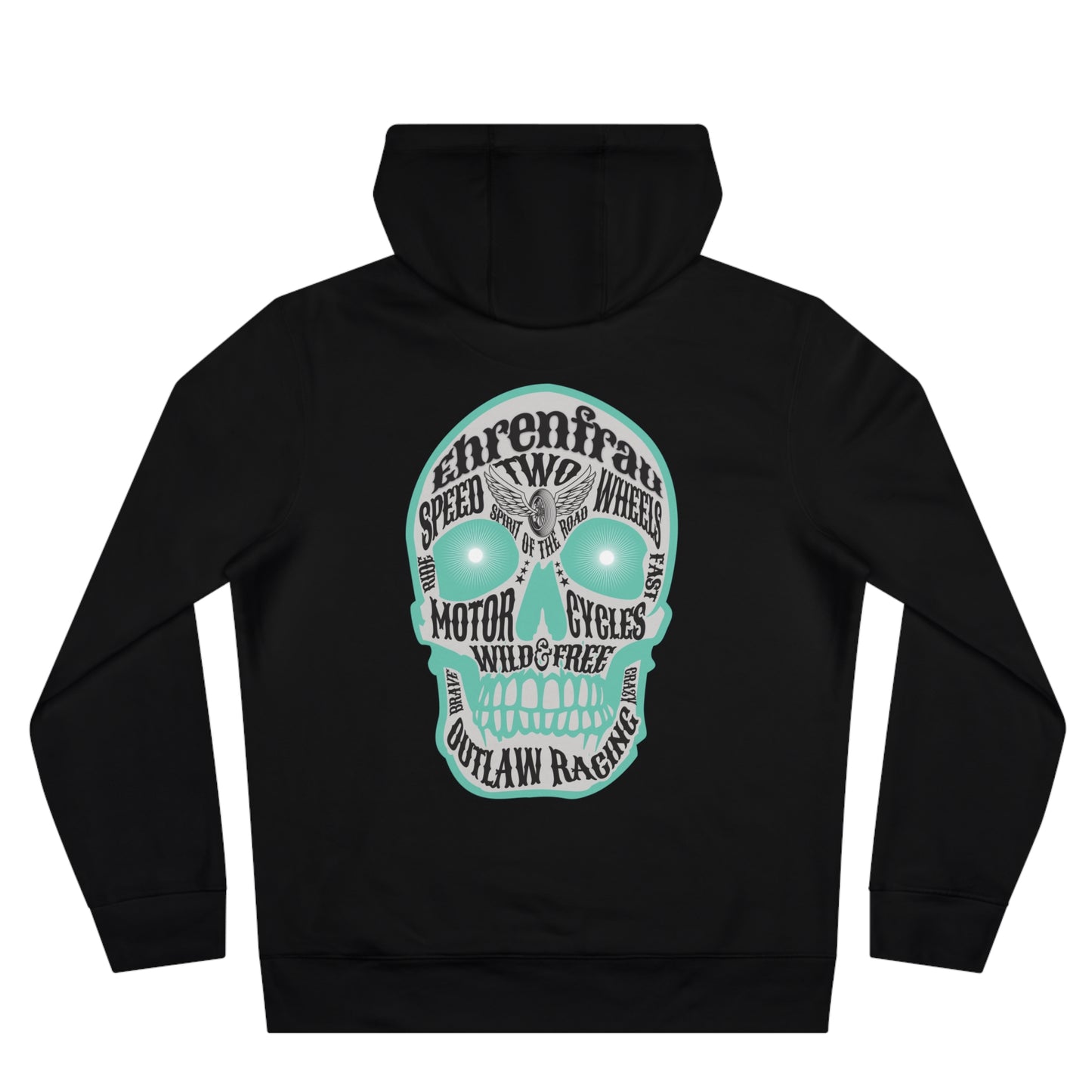 Ehrenfrau türkiser Skull- Hoodie