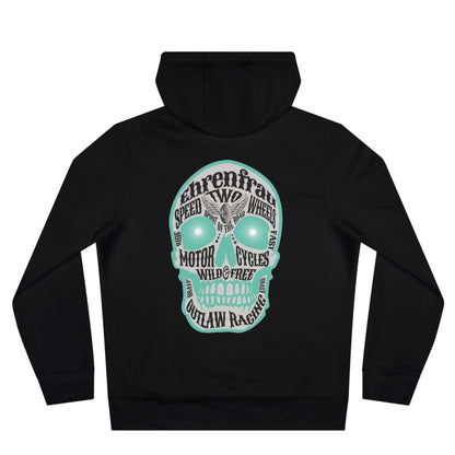 Ehrenfrau türkiser Skull- Hoodie