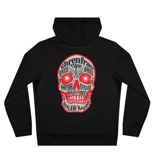 Ehrenfrau roter Skull- Hoodie