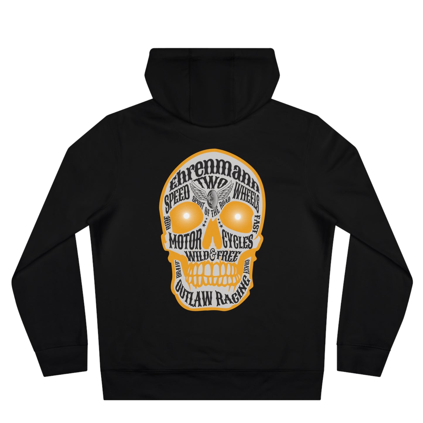 Ehrenmann orangener Skull- Hoodie