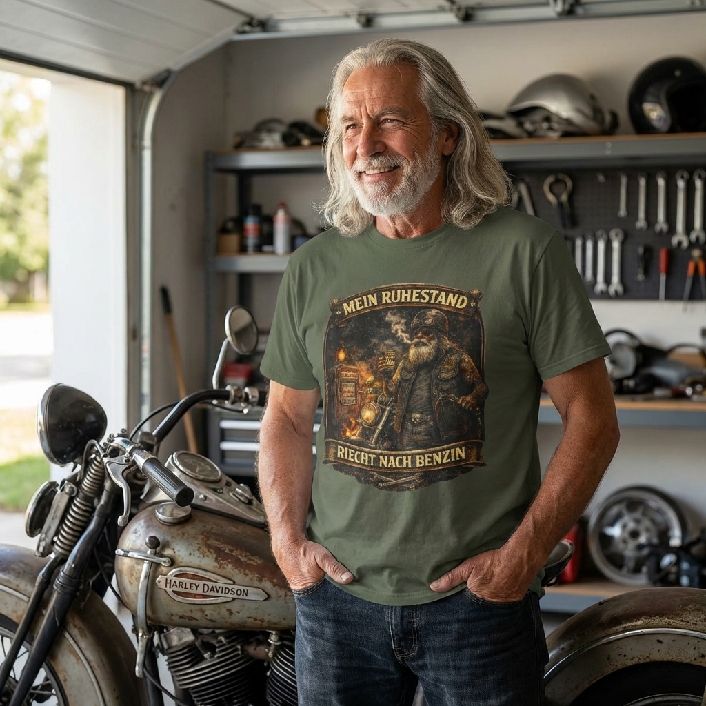 Mein Ruhestand riecht nach Benzin - T-Shirt für echte Originale