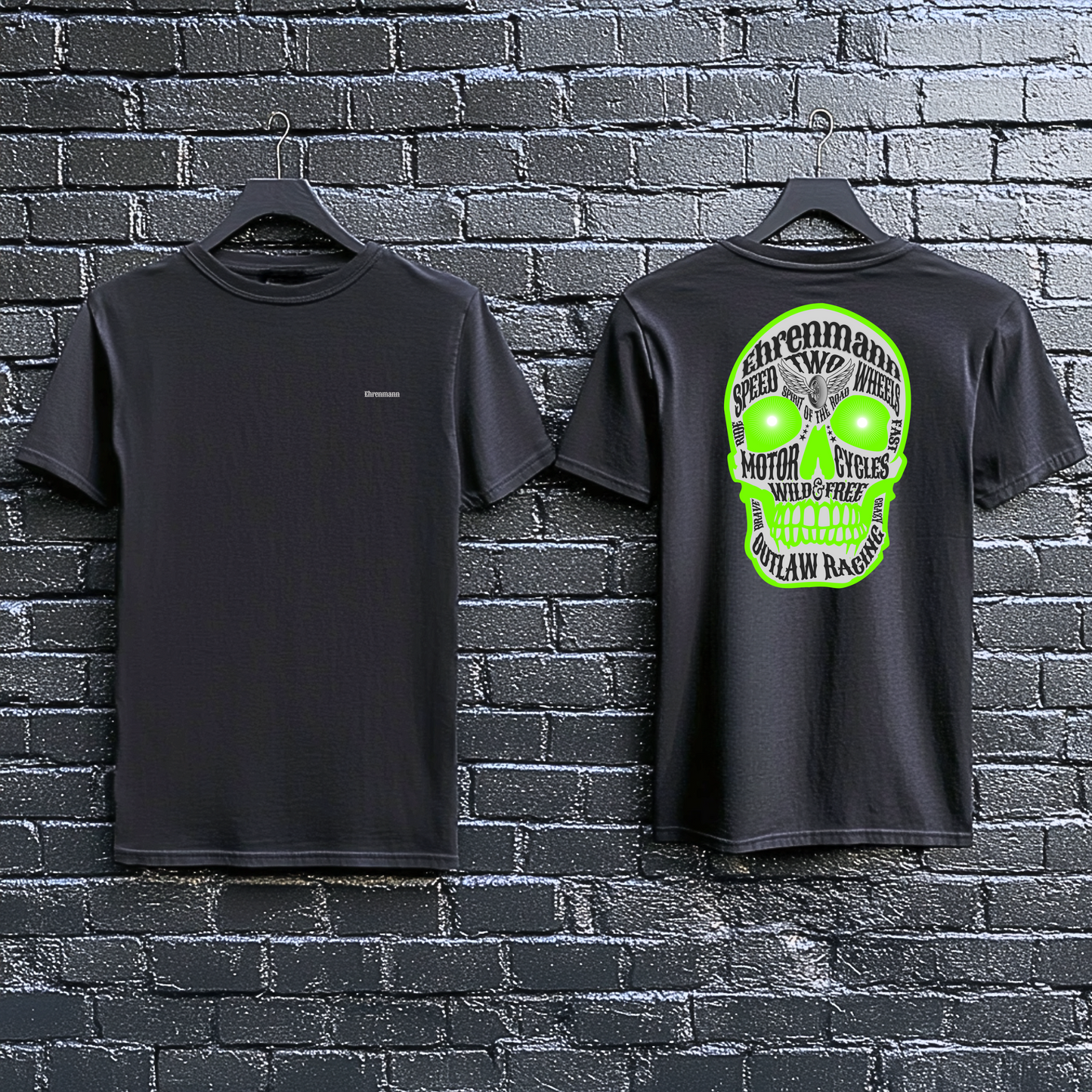 Ehrenmann grüner Skull - T-Shirt