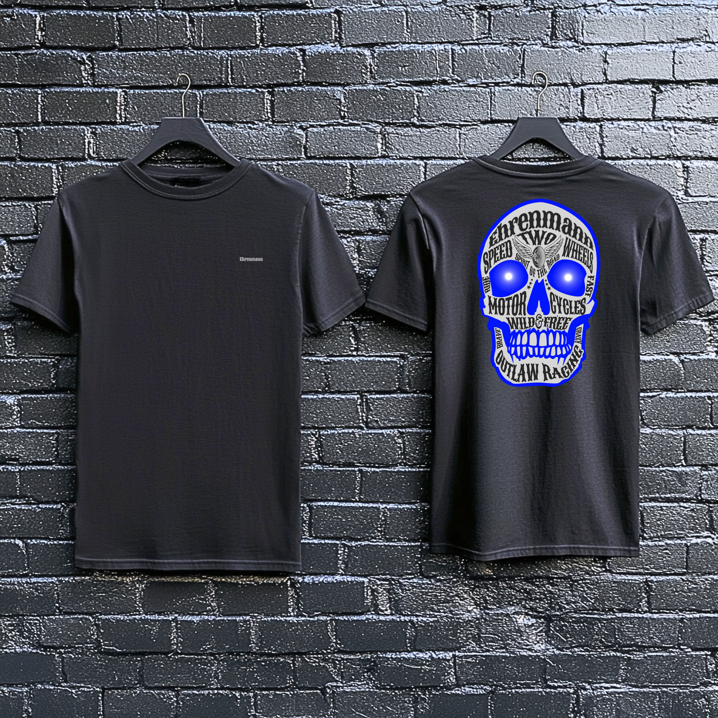 Ehrenmann blauer Skull - T-Shirt