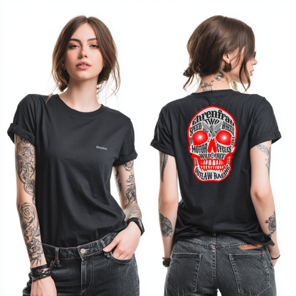 Ehrenfrau roter Skull - T-Shirt