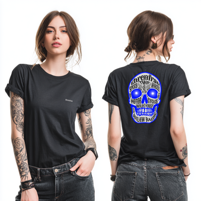 Ehrenfrau blauer Skull - T-Shirt