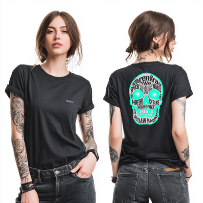 Ehrenfrau türkiser Skull - T-Shirt
