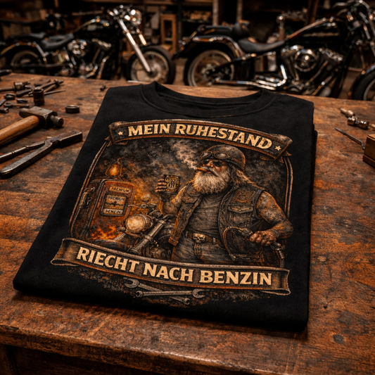 Mein Ruhestand riecht nach Benzin - T-Shirt für echte Originale