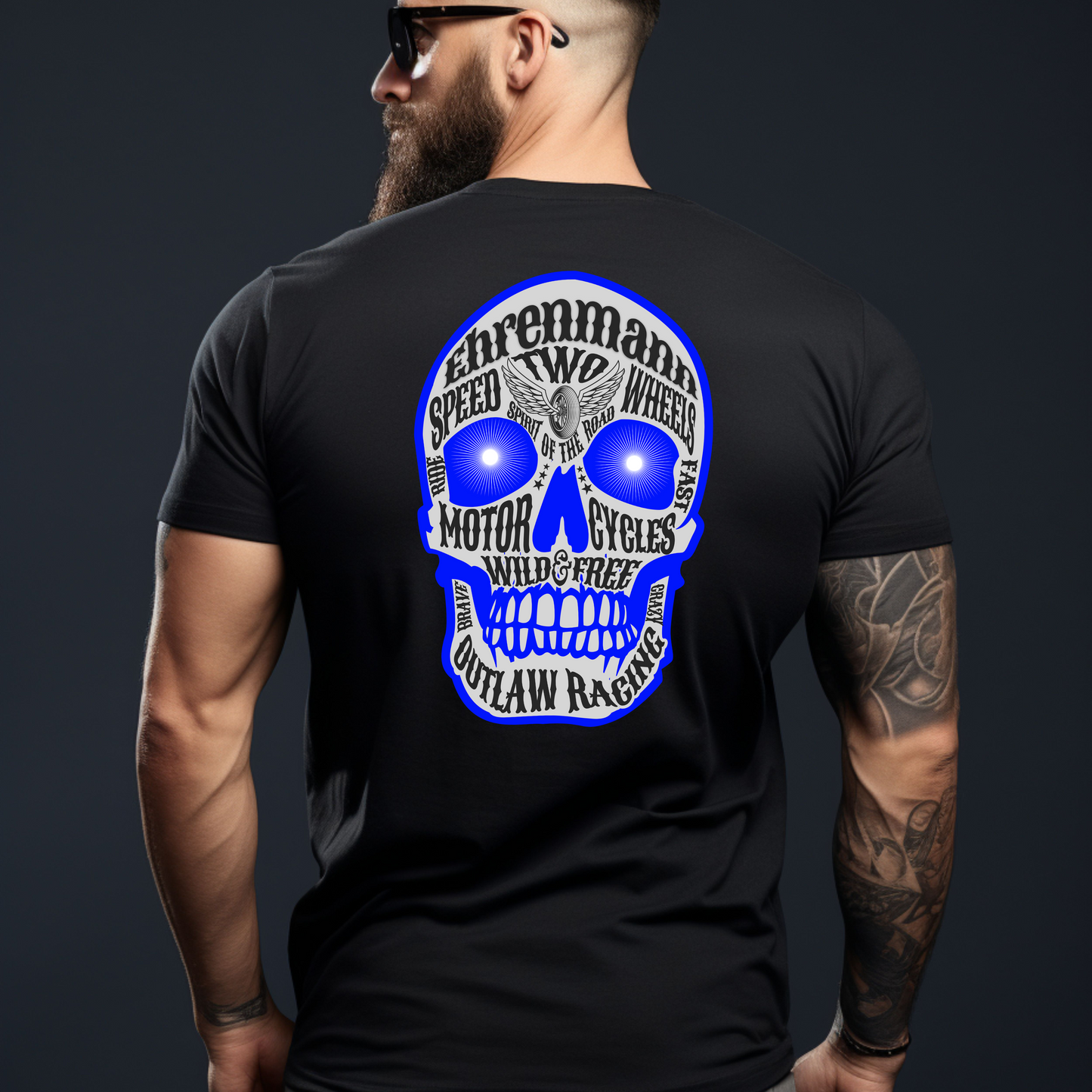 Ehrenmann blauer Skull - T-Shirt