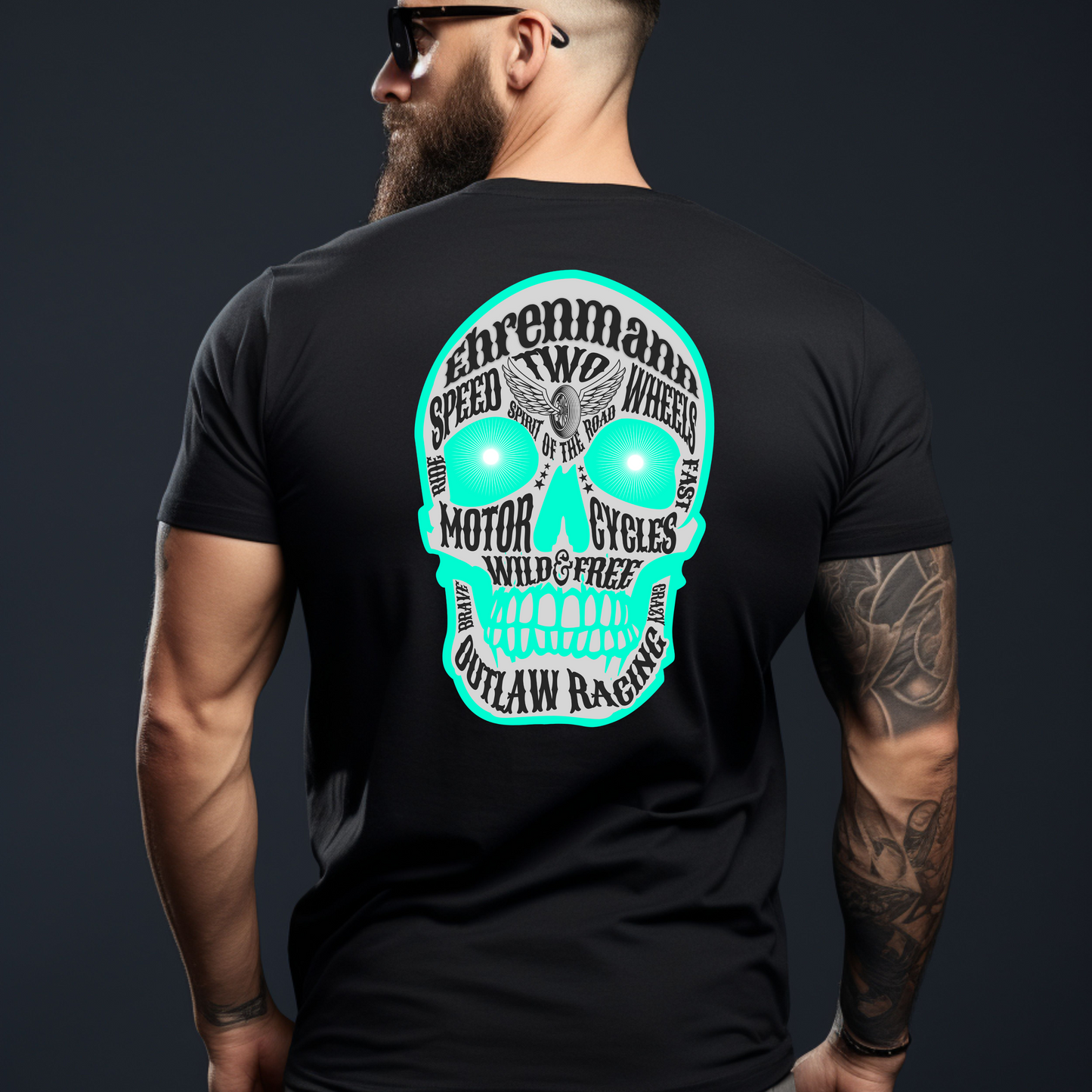 Ehrenmann türkiser Skull - T-Shirt