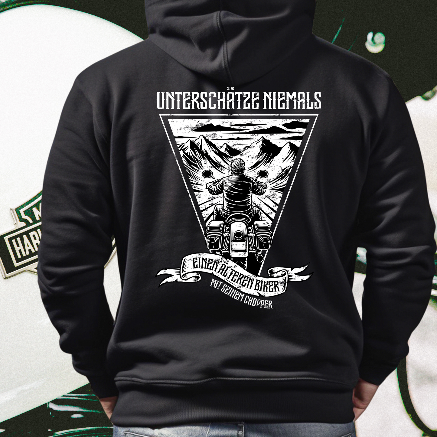 Unterschätze niemals einen alten Mann mit seinem Chopper - Hoodie