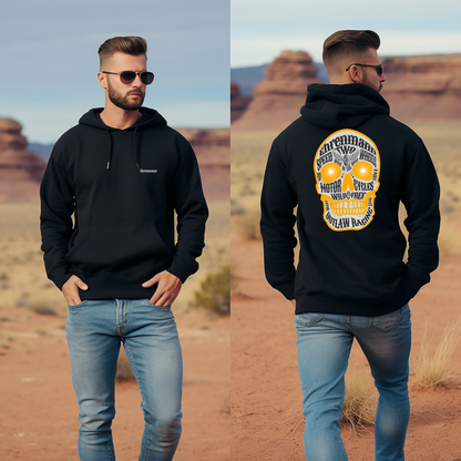 Ehrenmann orangener Skull- Hoodie
